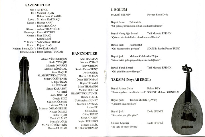 1.	Bayati Fasıl Beraber ve Solo Şarkılar